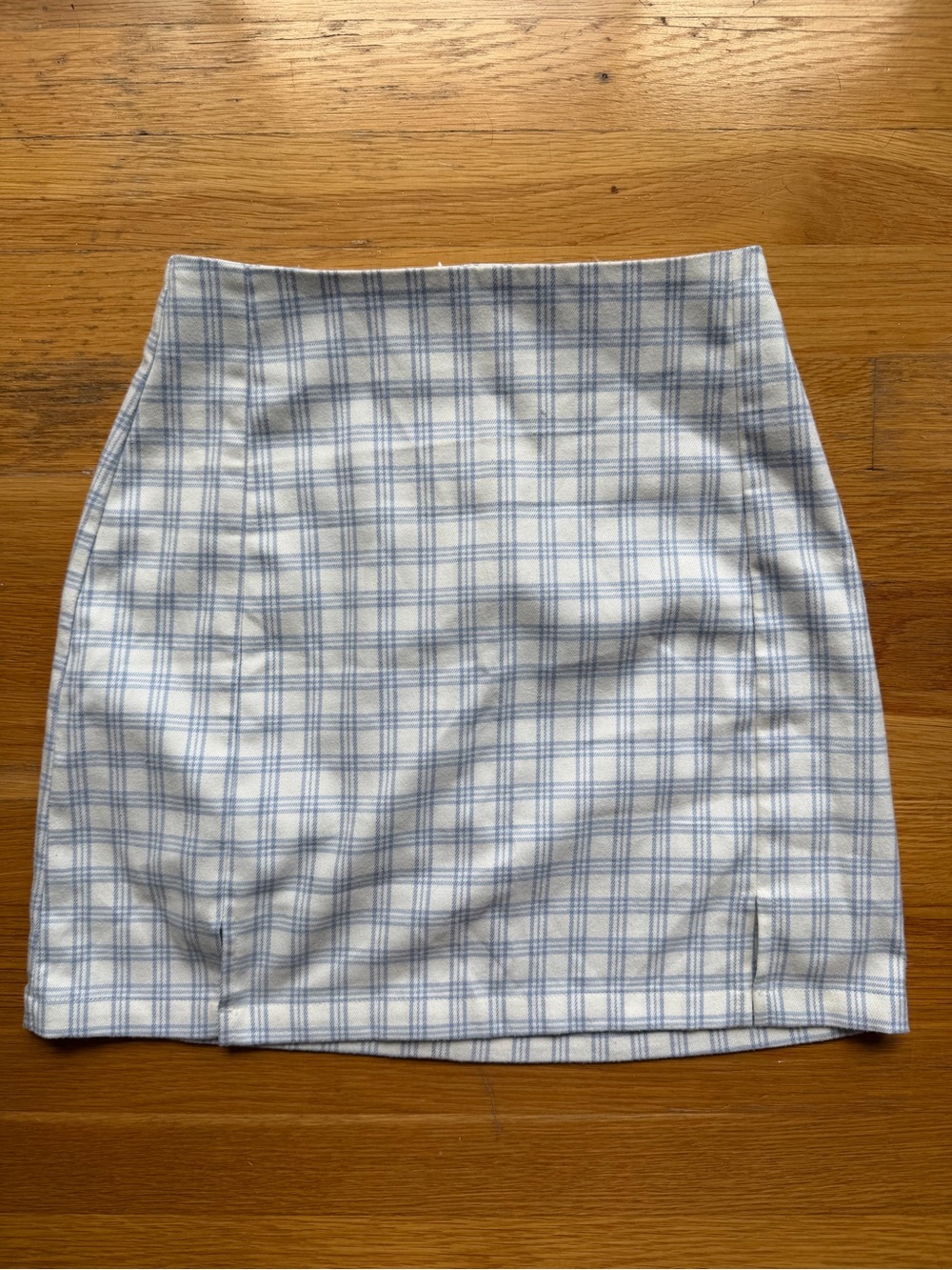 Brandy Melville Blue Plaid Mini Skirt - One Size